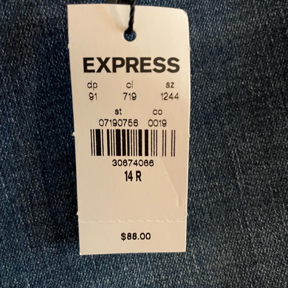 Express skinny mid rise 4 way hyper stretch jeans SZ 14R - Picture 4 of 11